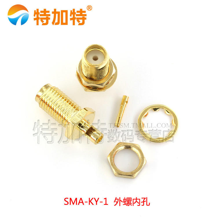 RP-SMA-KY/J 分体开窗式 外螺内针/孔 反极 RG178连接线焊接接头