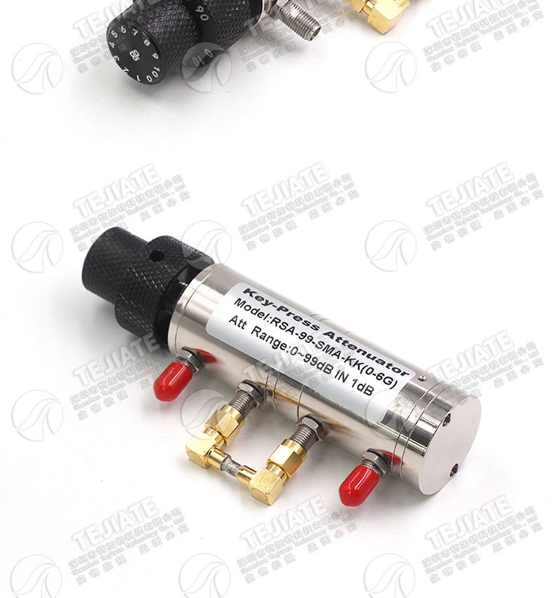 2W可调旋钮衰减器0-99DB步进1DB转鼓式SMA母SMA-KK双联旋钮式0-6G