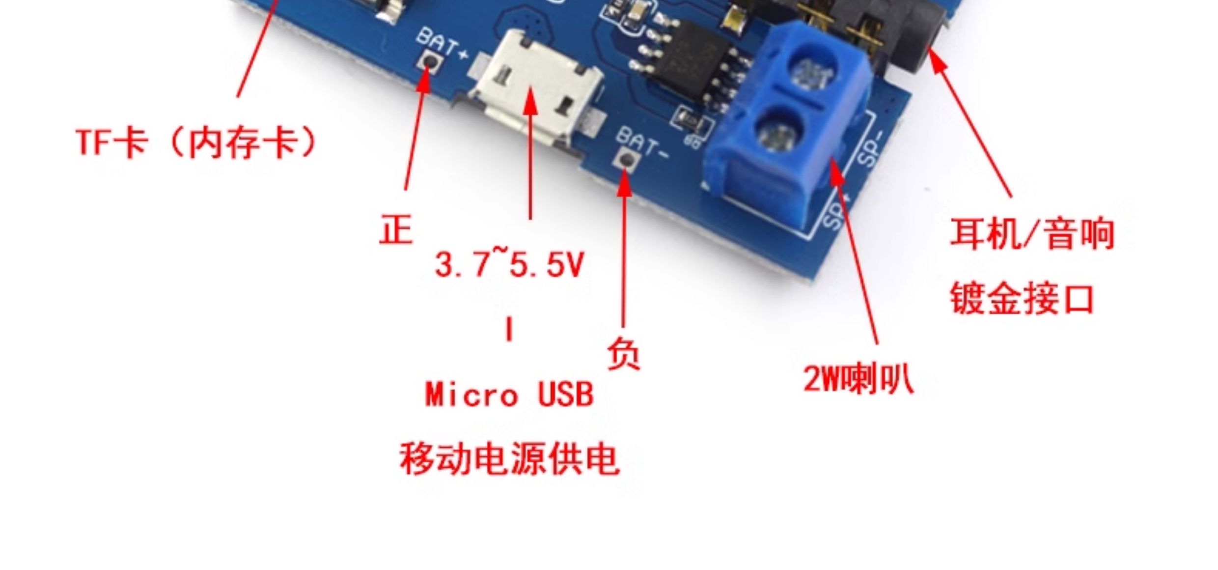 mp3无损解码板mp3解码器模块TF卡U盘解码播放器自带功放diy