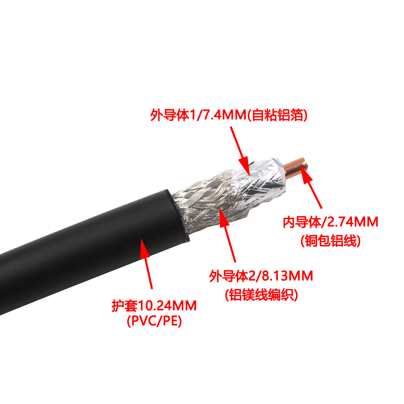 LMR400低损耗发泡射频电缆线 7D-FB低衰减信号馈线50欧姆同轴线缆 TEJIATE/特加特