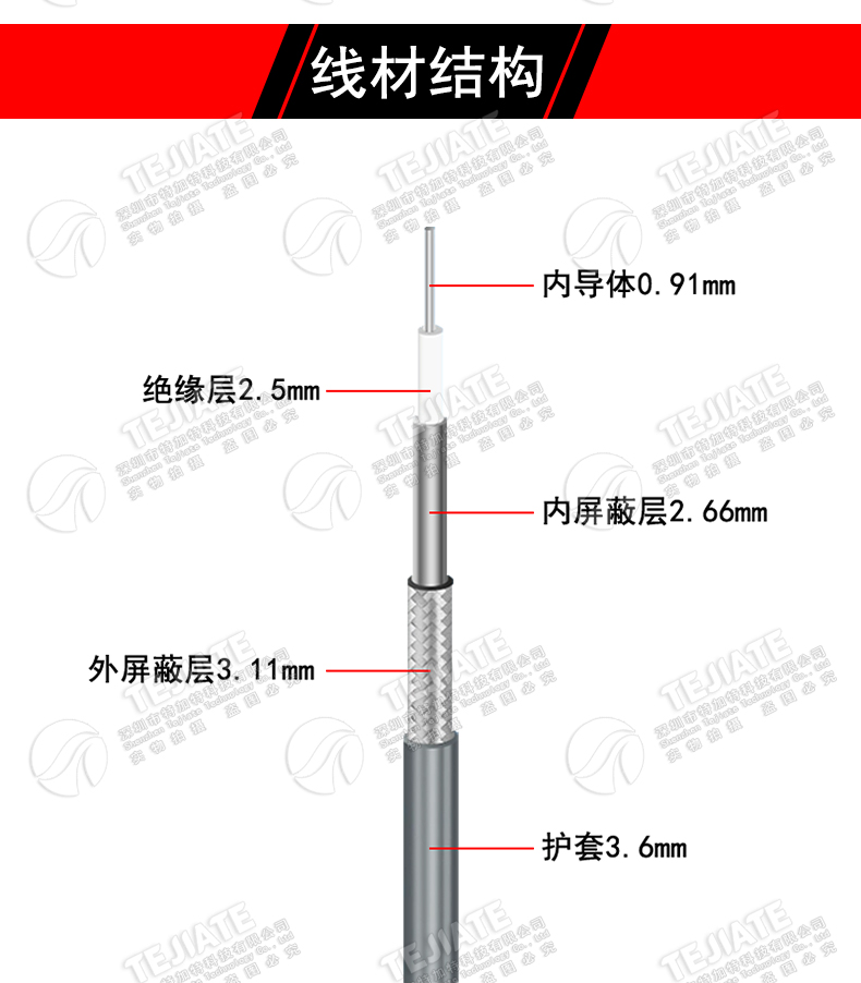 TJT3507低损耗射频线镀银同轴线 3507稳相射频电缆频率可达40GHz