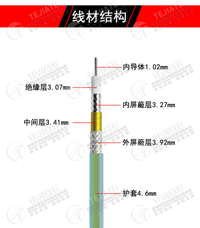 TJT460高频低损射频同轴测试电缆50-3 460稳幅稳相同轴线26.5GHz
